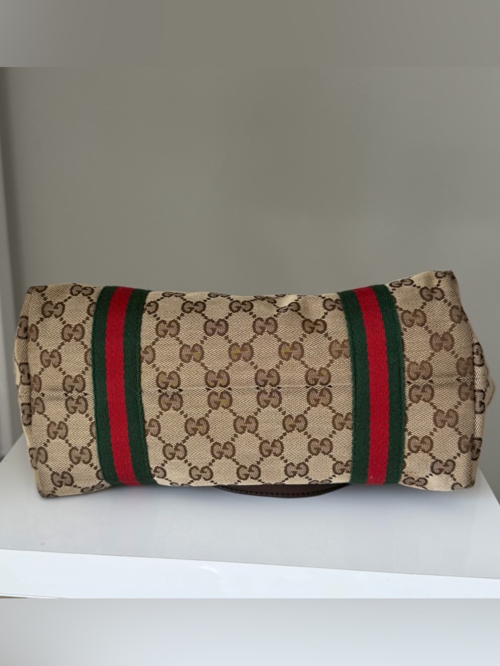 Gucci GG Supreme Jolicoeur Web Stripe Tote Bag Small Ophidia Style - Picture 5 of 15